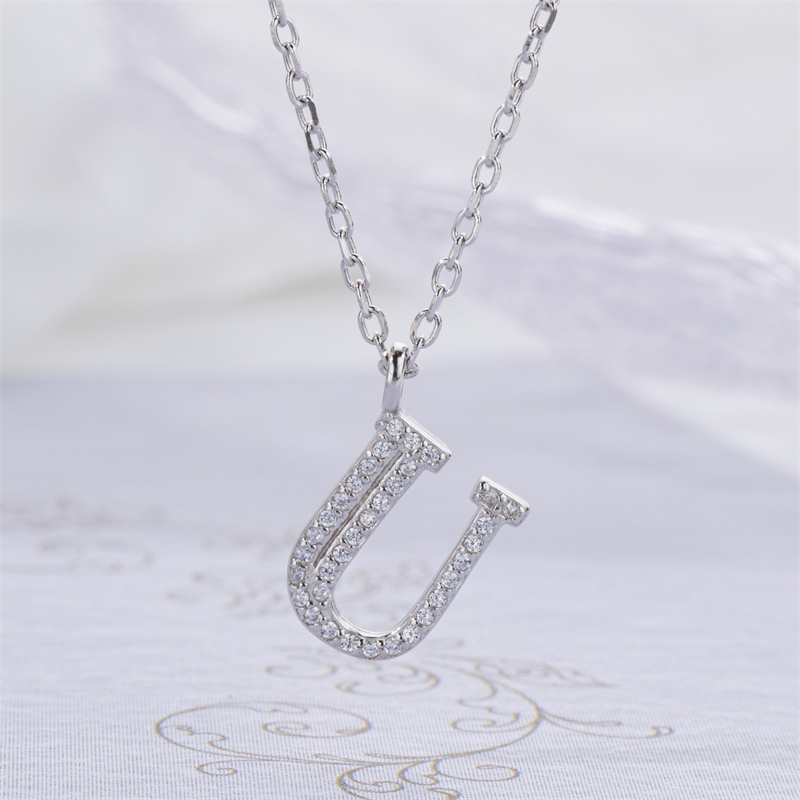 Luxe 925 Silver Alphabet CZ Custom Necklace