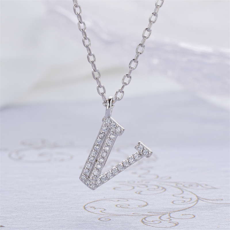 Luxe 925 Silver Alphabet CZ Custom Necklace
