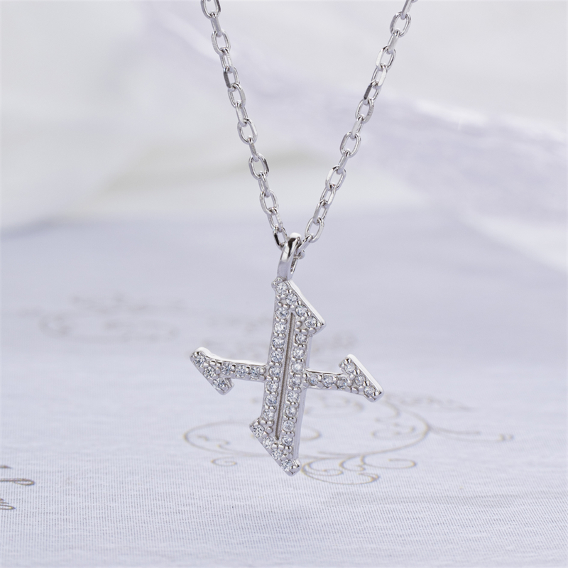 Luxe 925 Silver Alphabet CZ Custom Necklace