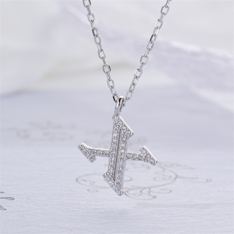 Luxe 925 Silver Alphabet CZ Custom Necklace