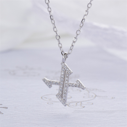 Luxe 925 Silver Alphabet CZ Custom Necklace