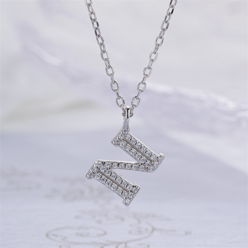 Luxe 925 Silver Alphabet CZ Custom Necklace