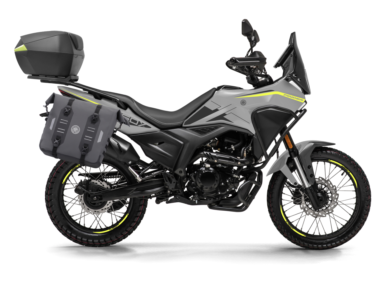 MB BLACK TOP CASE AND GREY SIDE BAGS