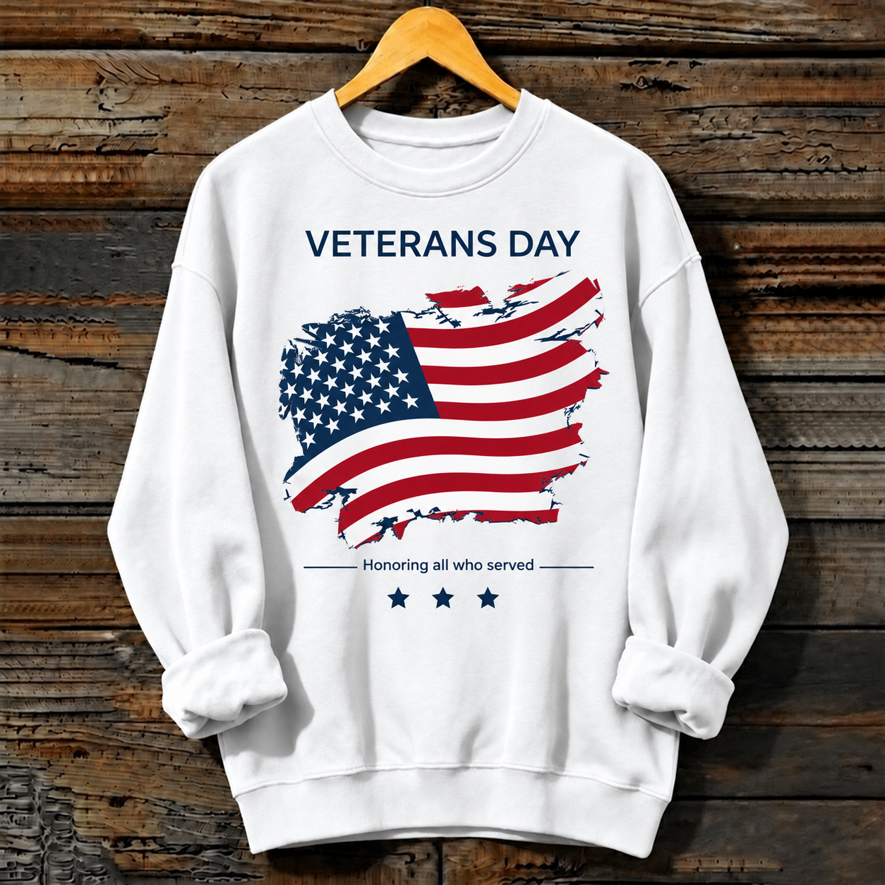 Women’s Veterans Day Printed Crewneck Sweatshirt