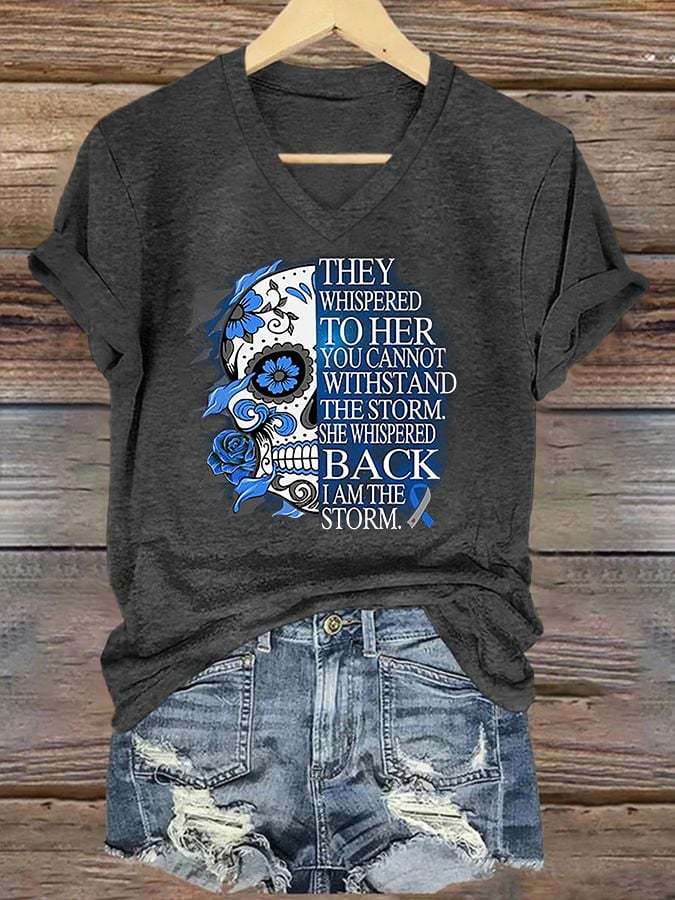 Women's Diabetes Awareness Print Casual T-shirt