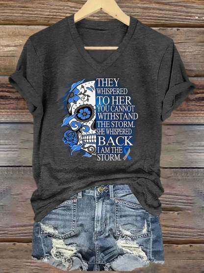 Women's Diabetes Awareness Print Casual T-shirt