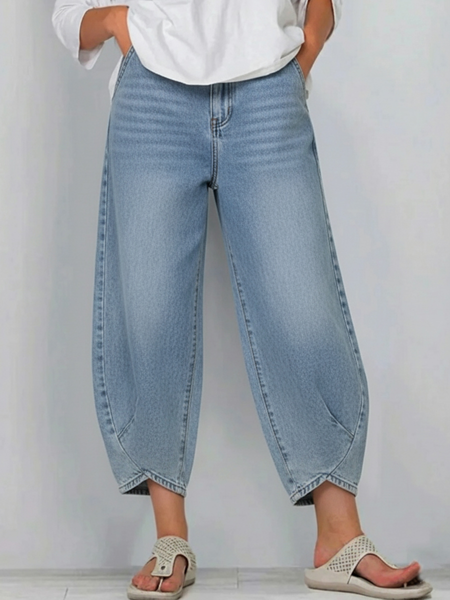 Women's Casual Denim Cropped Pants
