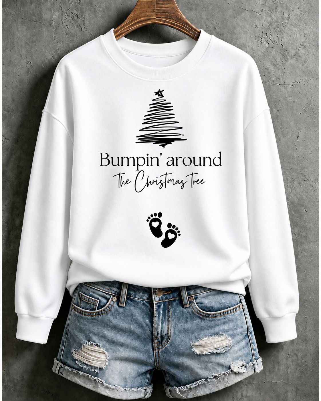 Christmas Pregnancy Announcement sweatshirt, Bumpin around the Christmas Printed Sweatshirt