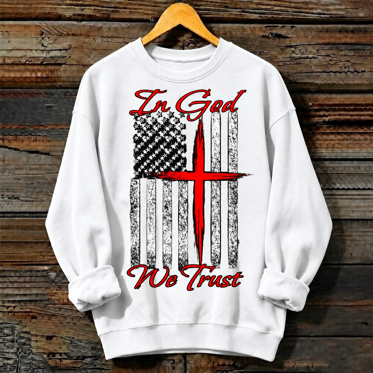 Women’s Veterans Day Faith Printed Crewneck Sweatshirt
