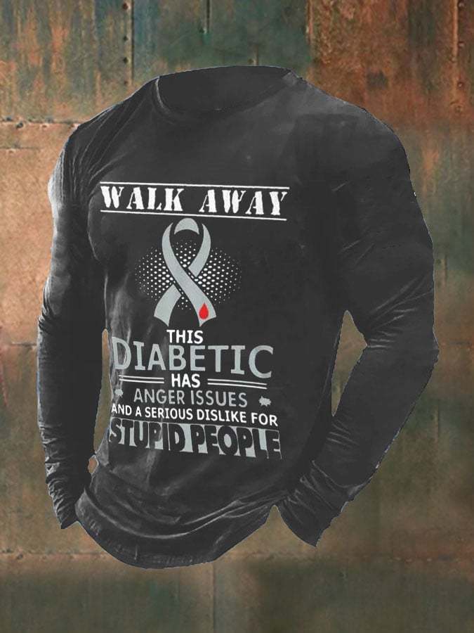 Men's Funny Walk Away This Diabetic Has Anger Issue Diabetes Awareness Top