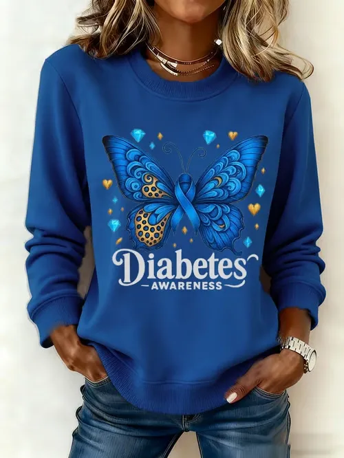 Diabetes Awareness Awareness Art Print Casual Sweatshirt
