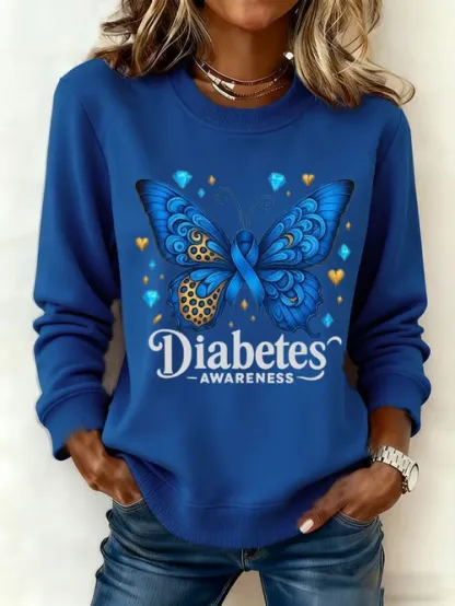 Diabetes Awareness Awareness Art Print Casual Sweatshirt