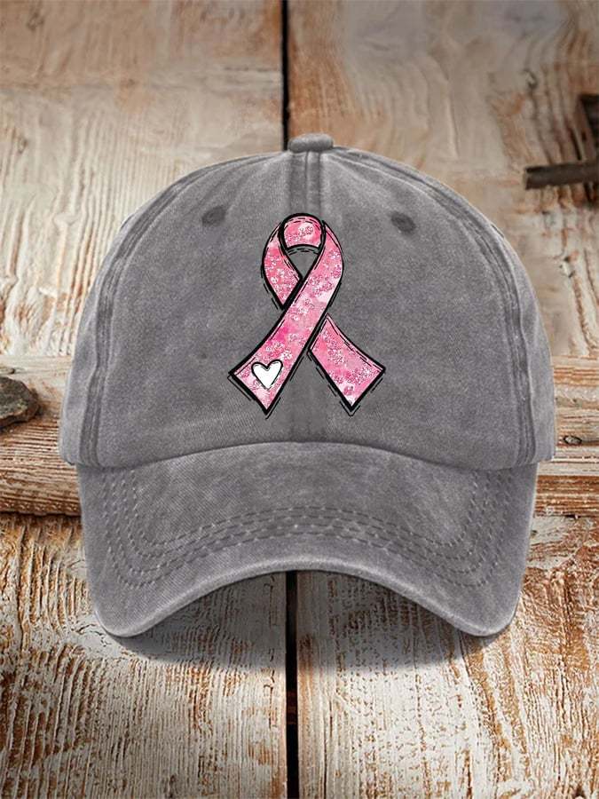 Pink Ribbon Breast Cancer Awareness Warrior Supporter Hat