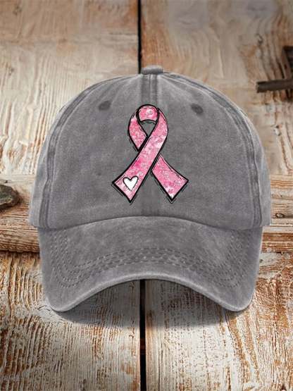 Pink Ribbon Breast Cancer Awareness Warrior Supporter Hat