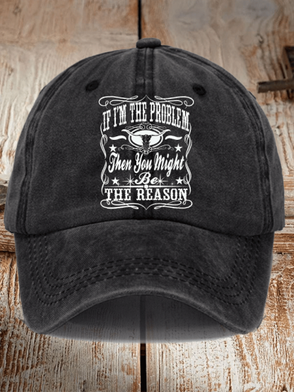 Unisex Distressed Washed Cotton Country Music Morgan Print Hat