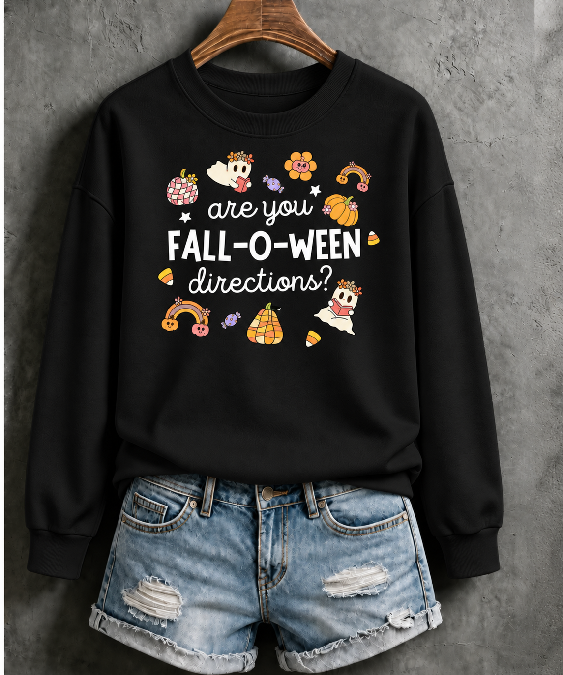 Are You Fall-O-Ween Directions Funny It’s A Good Day For Learning Print Sweatshirt