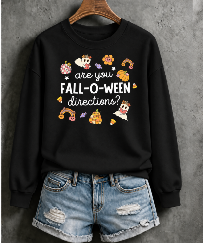 Are You Fall-O-Ween Directions Funny It’s A Good Day For Learning Print Sweatshirt