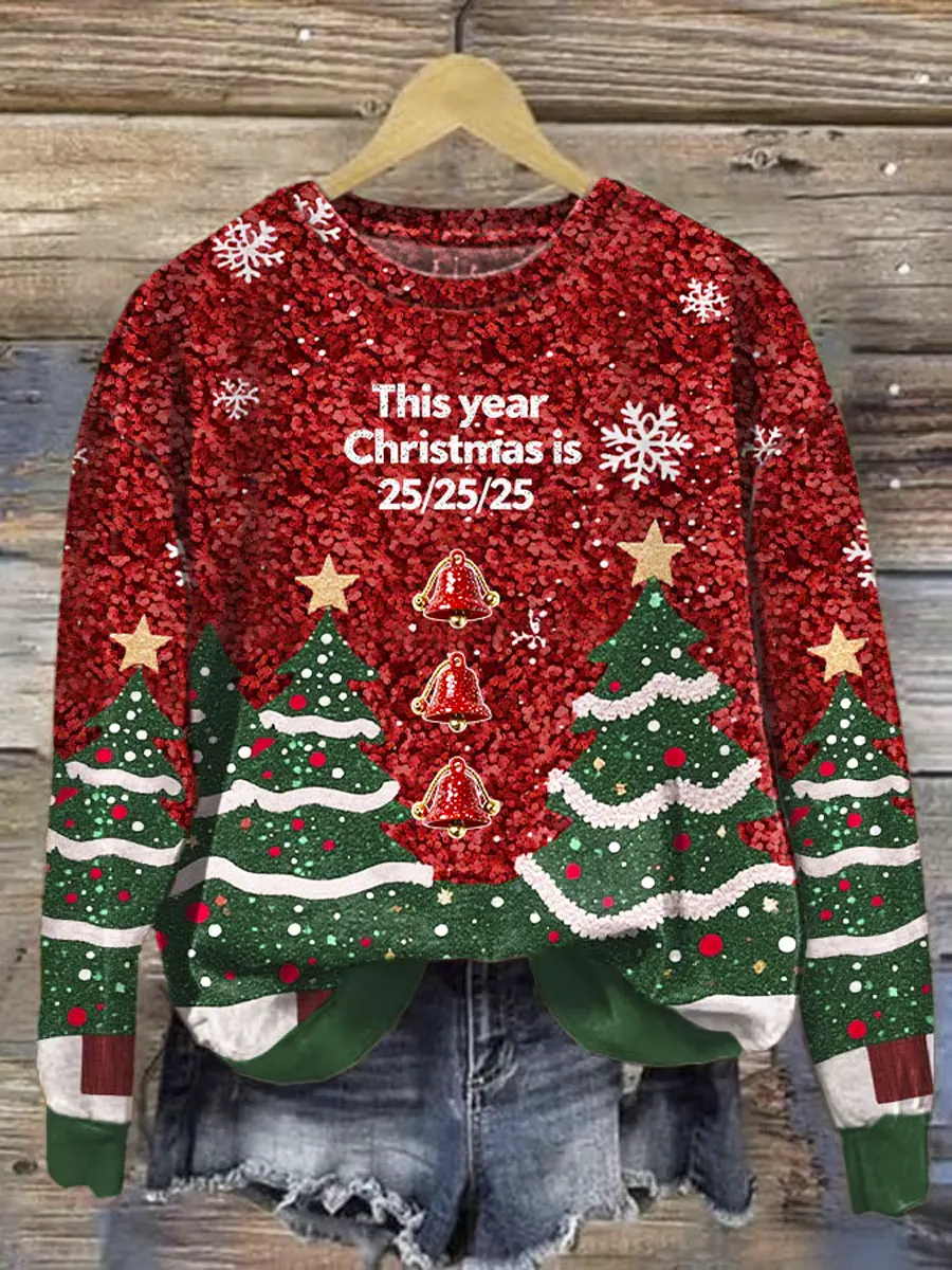 Christmas Tree Art Print Casual Sweatshirt