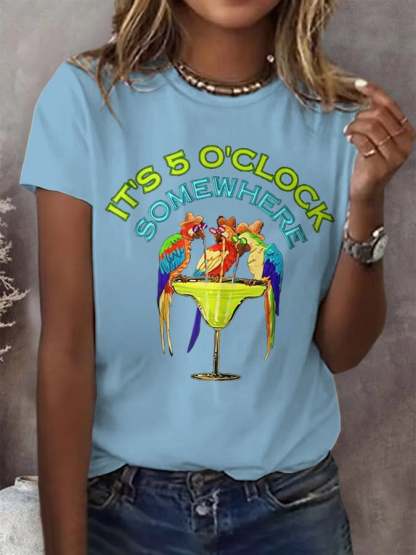 Women's Retro 5 O'clock Print T-Shirt