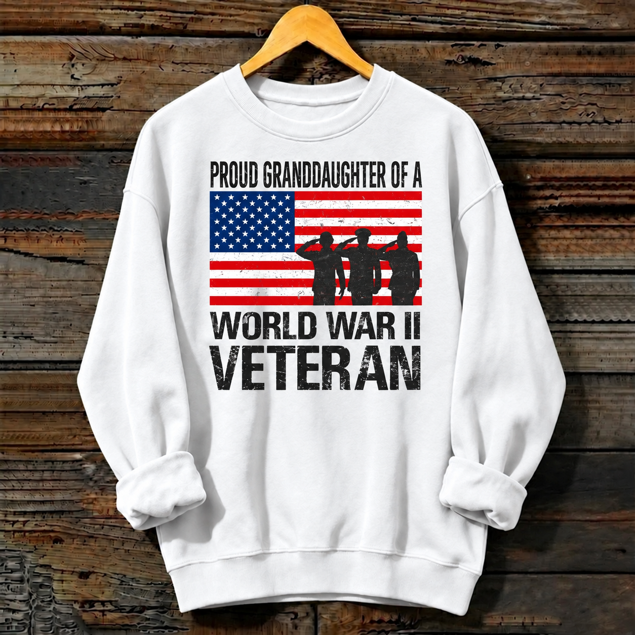 Women’s Veteran-Print Crewneck Sweatshirt