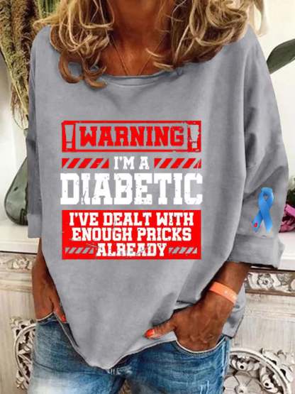 Women's Diabetes Awareness Month Pricks Print Sweatshirt