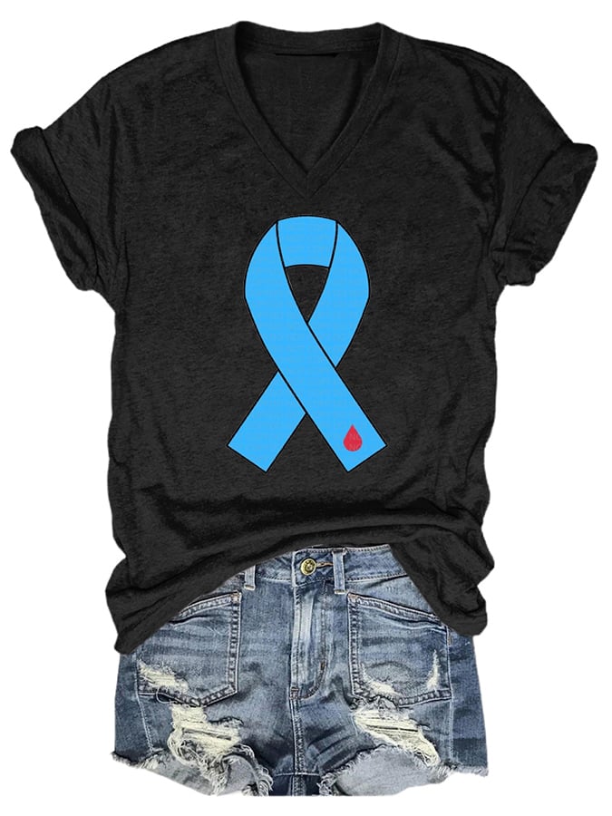 World Diabetes Day Printed Casual T-Shirt