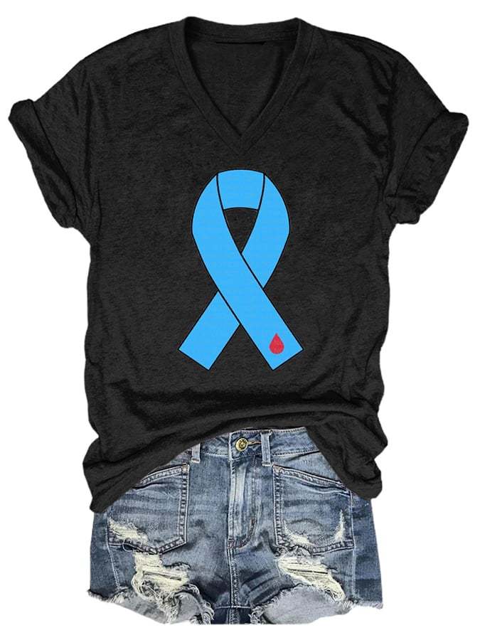 World Diabetes Day Printed Casual T-Shirt
