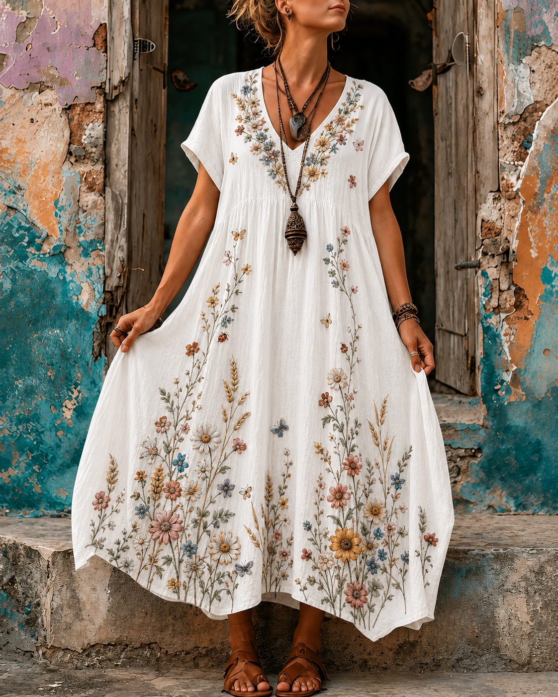 Women's Vacation Casual Boho Sunny Beach Maxi Dress