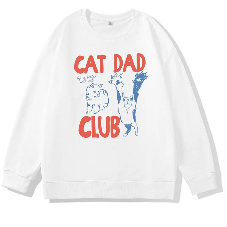 Cat Mom/ Dad Club Pattern Sweatshirt
