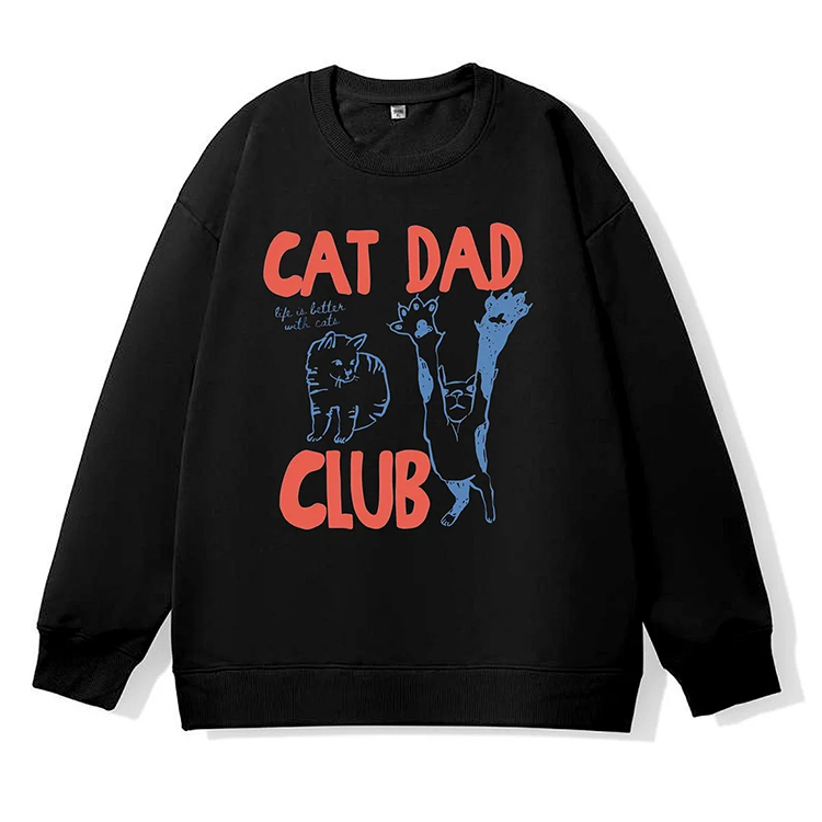 Cat Mom/ Dad Club Pattern Sweatshirt