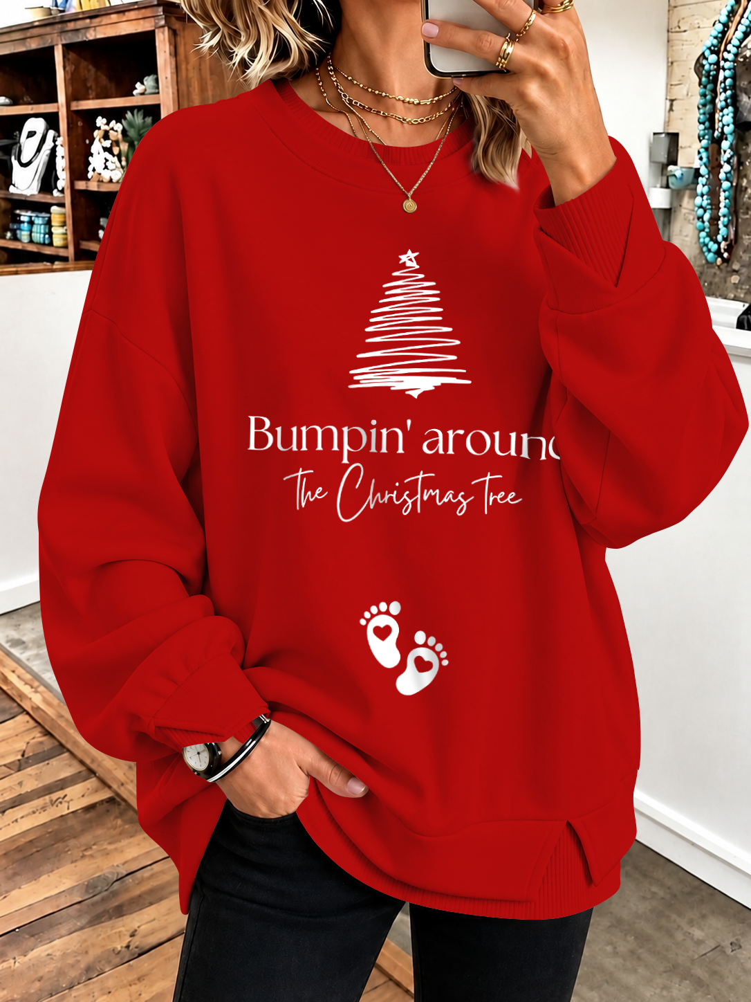 Christmas Pregnancy Announcement sweatshirt