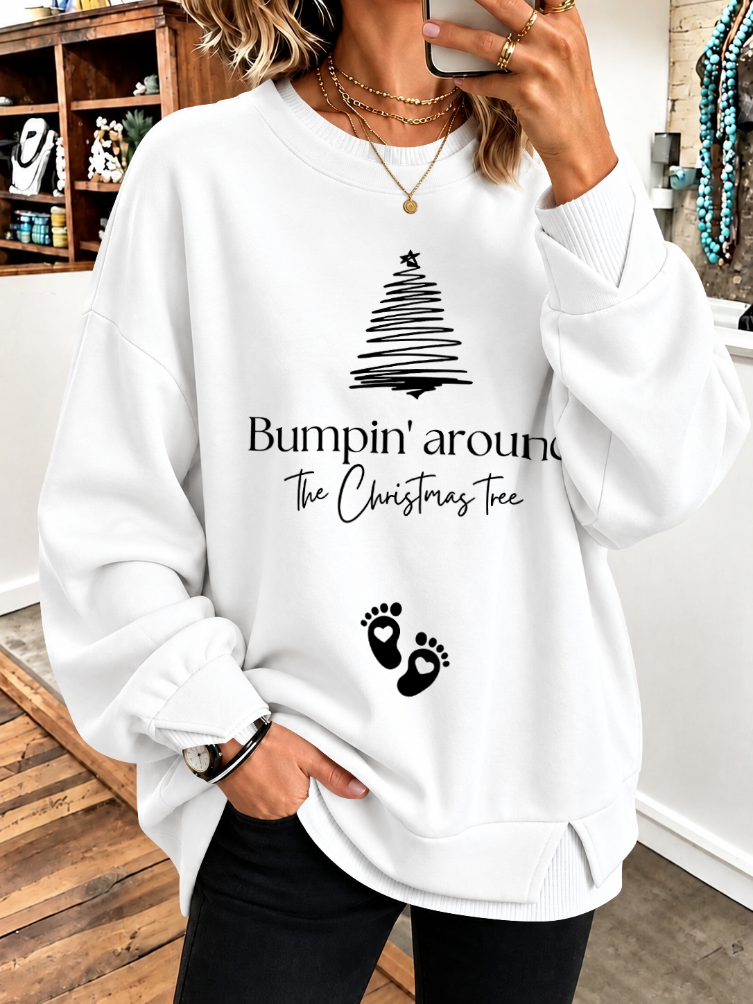 Christmas Pregnancy Announcement sweatshirt