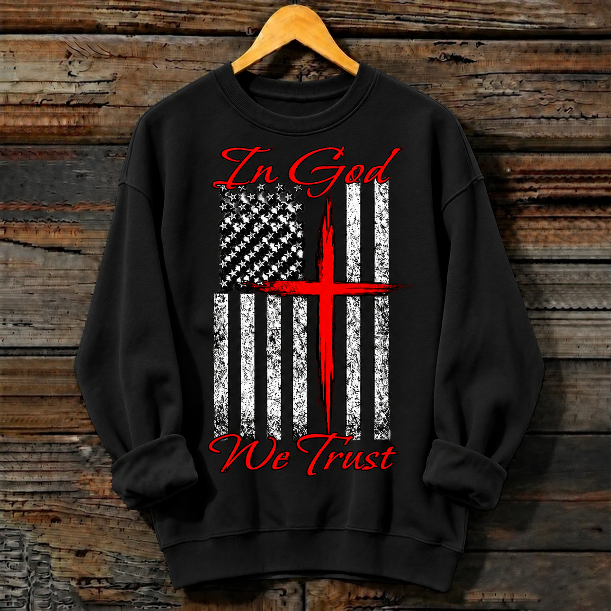Women’s Veterans Day Faith Printed Crewneck Sweatshirt
