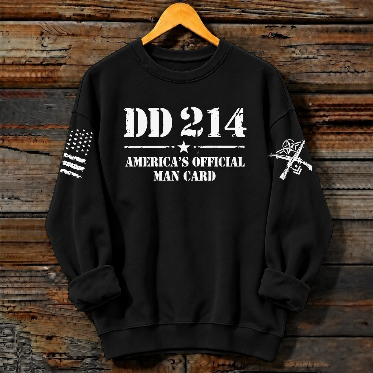 Women’s Veterans Day DD 214 Printed Crewneck Sweatshirt