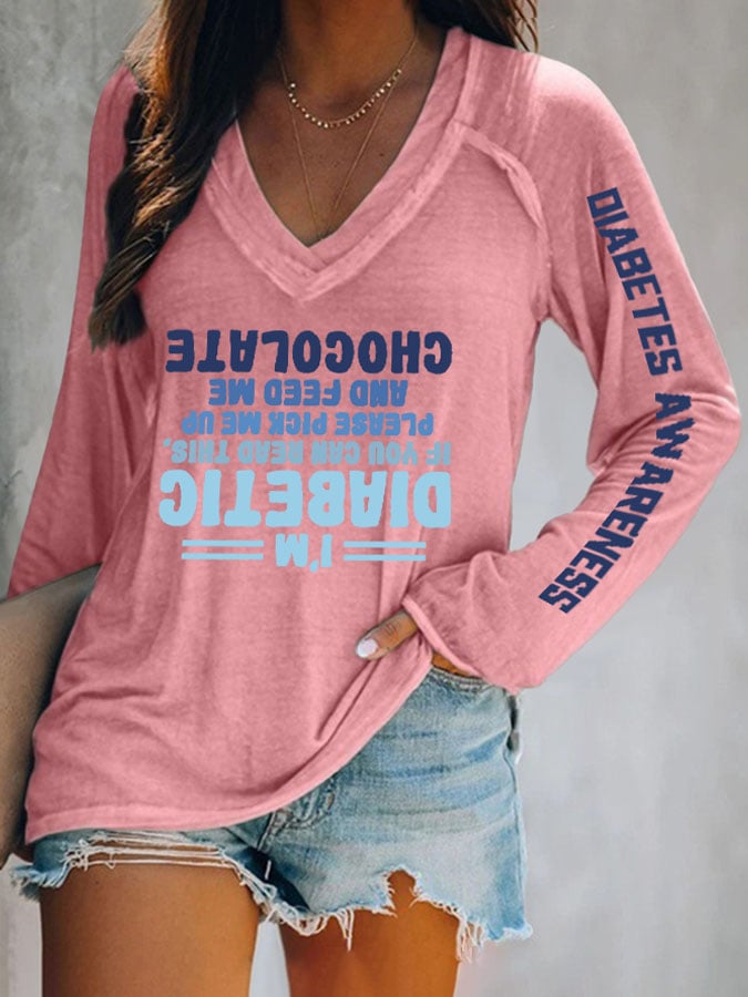 Women'S Retro Funny Diabetic Upside Down Diabetics Diabetes Awareness 