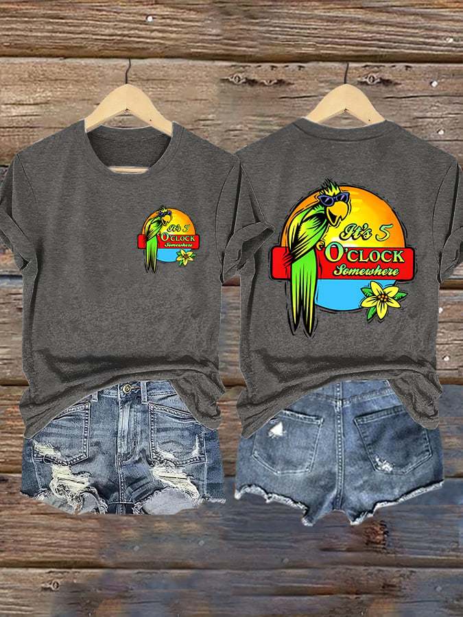 Retro 5 O'clock Print T-Shirt