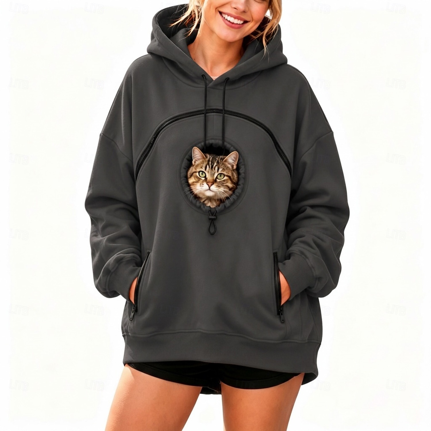 Christmas Bonding Pouch Hoodie Pet Lover Gifts Small Pet Carrier Cat Dog Cute Cozy for Women