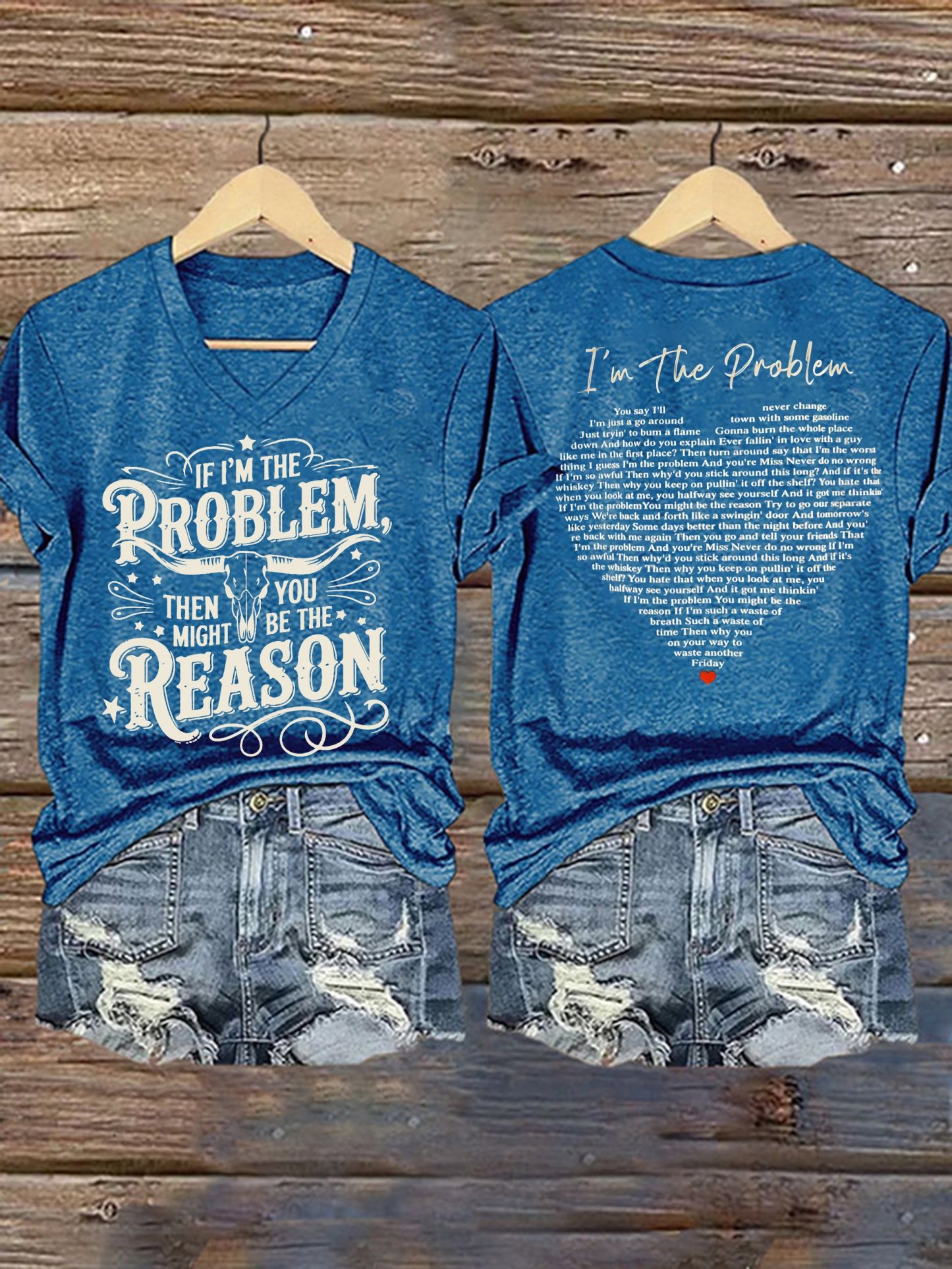 Women's If I'm The Problem You Might Be The Reason Printed Short-Sleeved T-Shirt