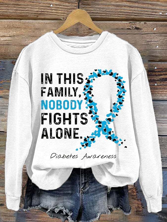 Women's Diabetes Casual Long Sleeve Sweatshirt