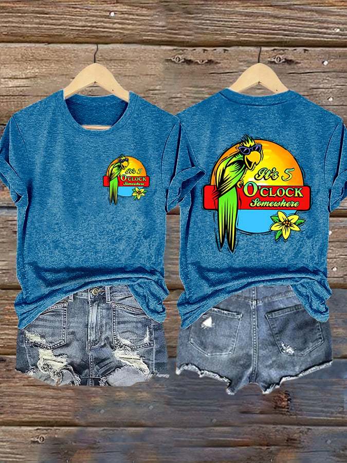 Retro 5 O'clock Print T-Shirt