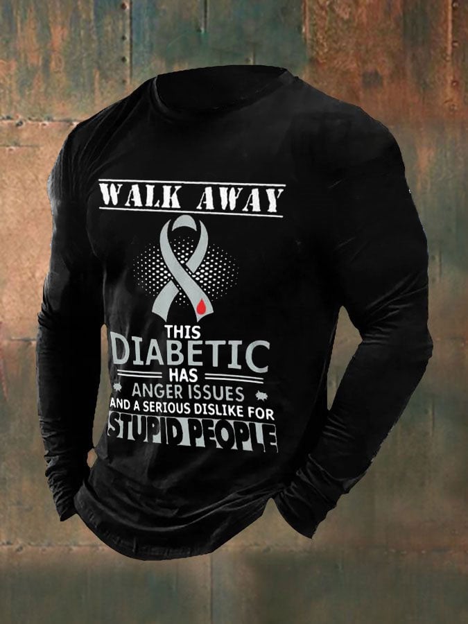 Men's Funny Walk Away This Diabetic Has Anger Issue Diabetes Awareness Top