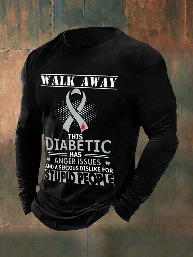 Men's Funny Walk Away This Diabetic Has Anger Issue Diabetes Awareness Top