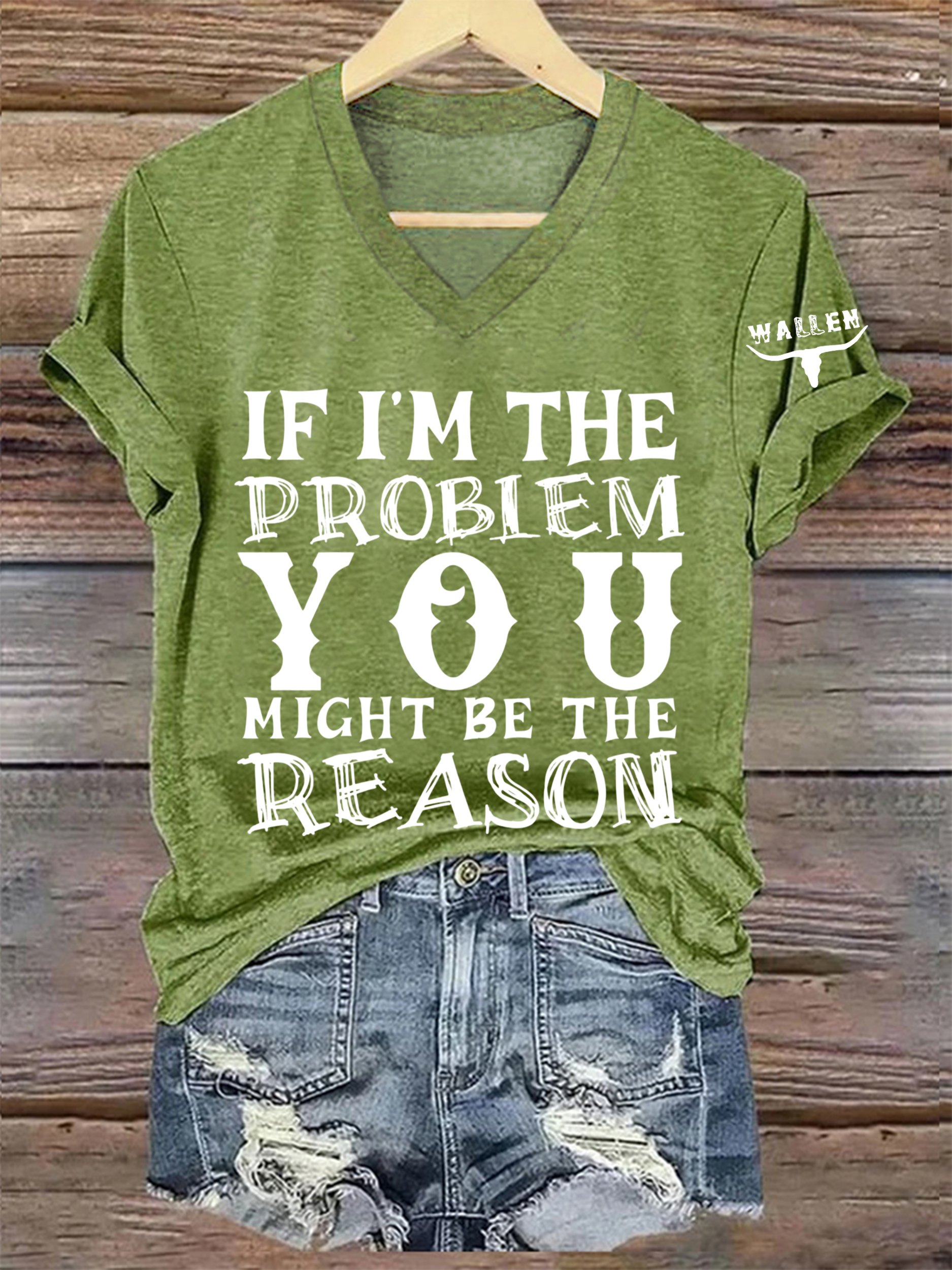 Women's  If I'm The Problem Maybe You're The Reason Printed Short-Sleeved T-Shirt