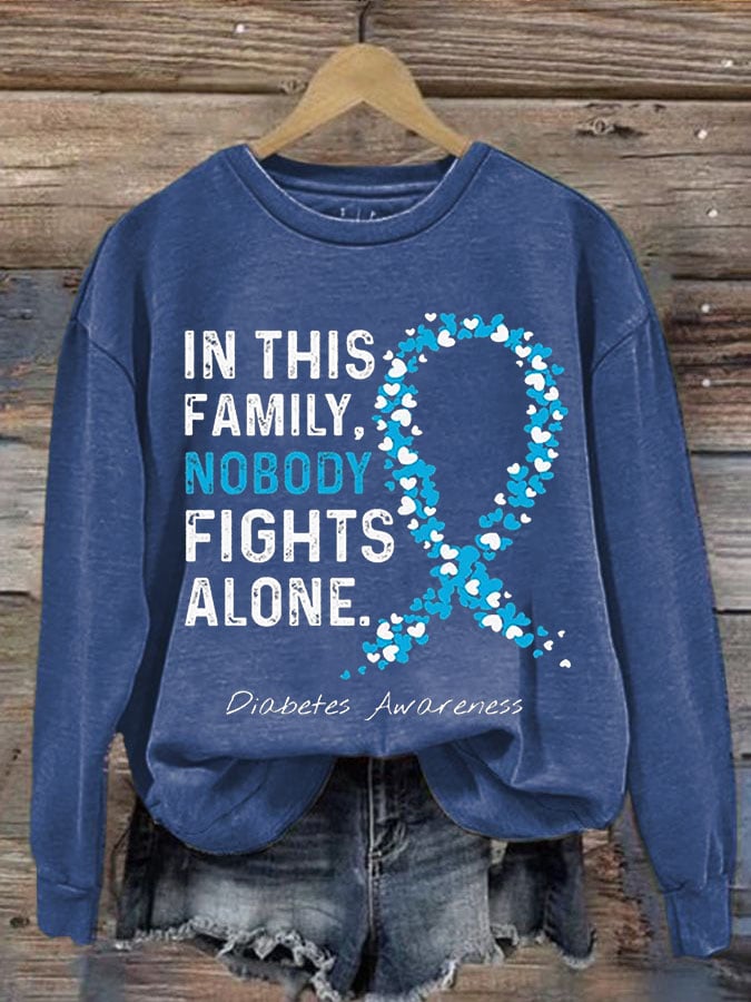 Women's Diabetes Casual Long Sleeve Sweatshirt