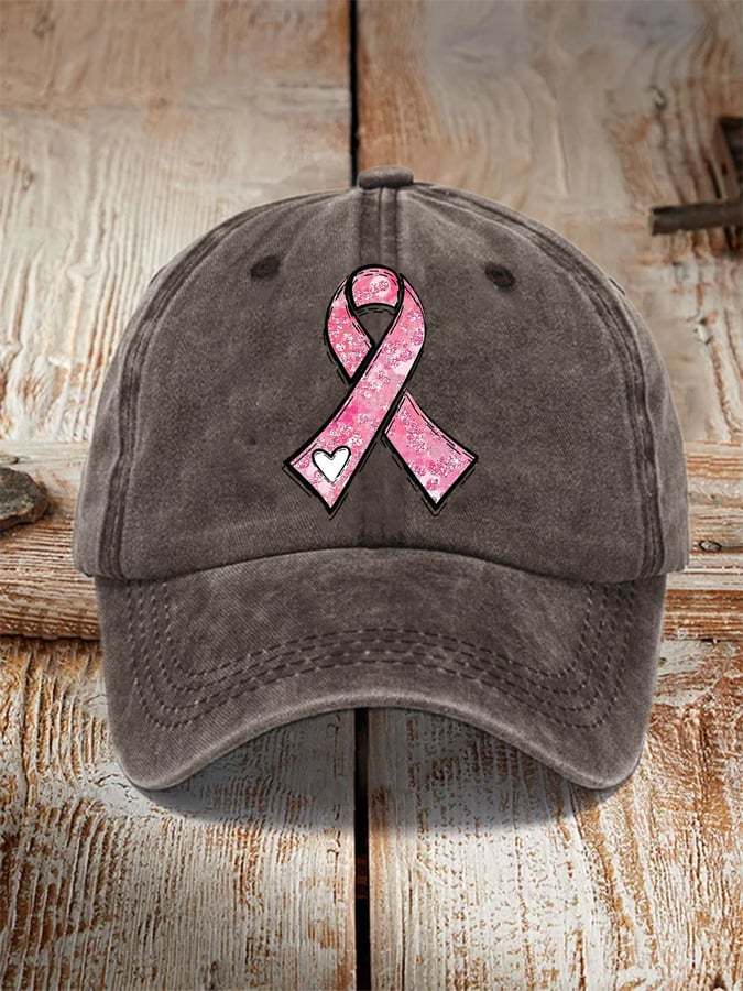 Pink Ribbon Breast Cancer Awareness Warrior Supporter Hat