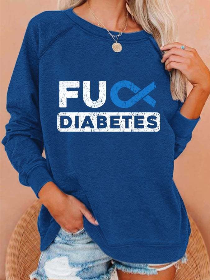 Women's Diabetes Awareness FUCK Diabetes Sweatshirt