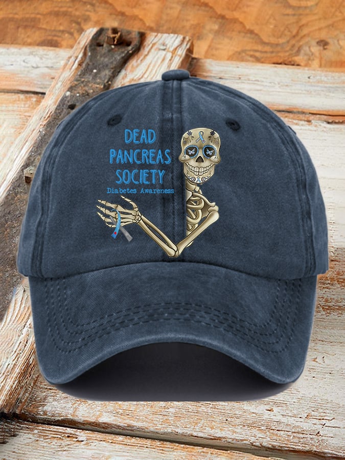 Retro Diabetes Awareness Dead Pancreas Society Print Baseball Cap