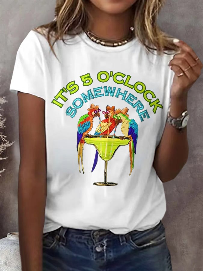 Women's Retro 5 O'clock Print T-Shirt