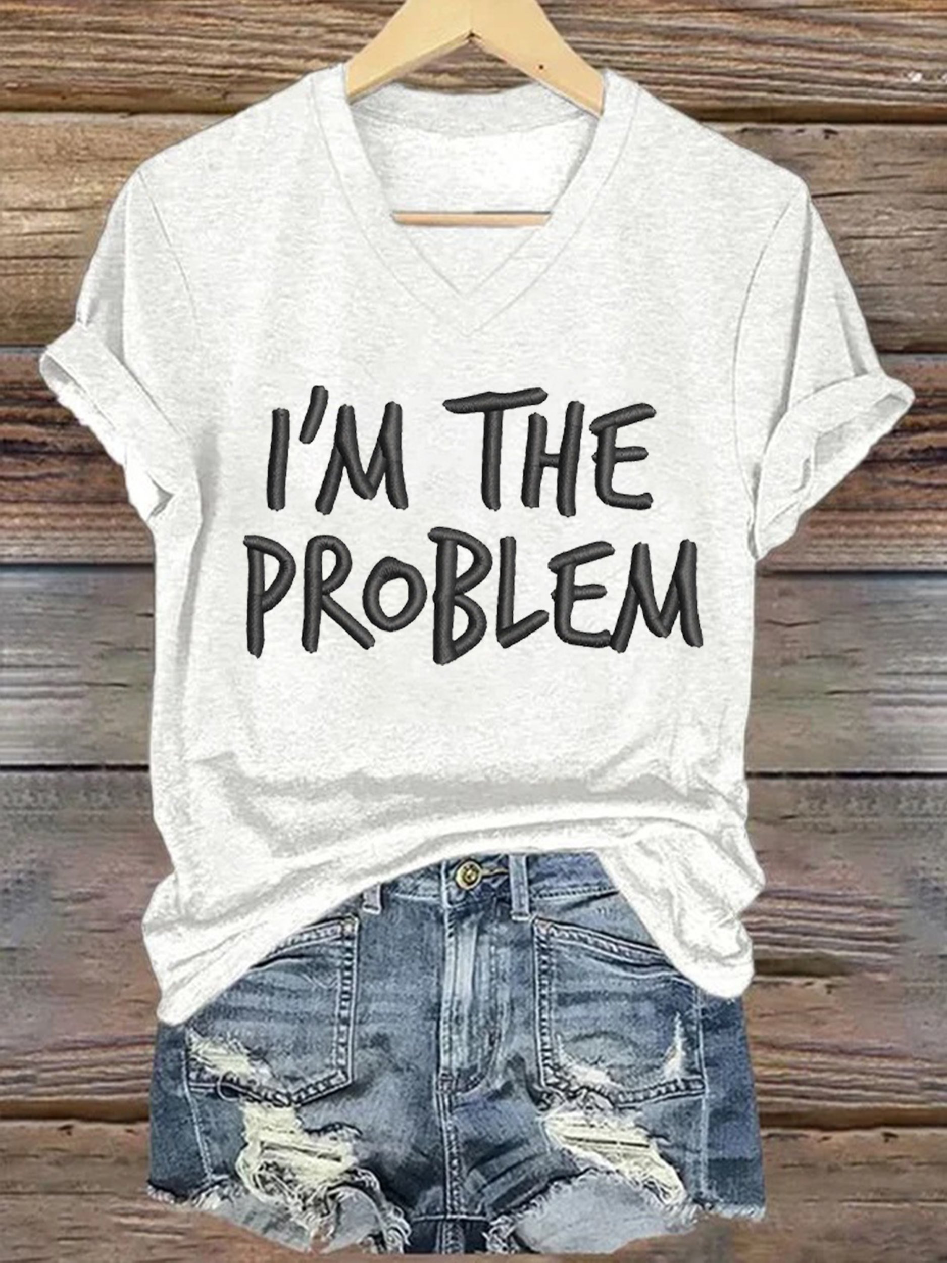 Women's I'm The Problem Printed Short-Sleeved T-Shirt