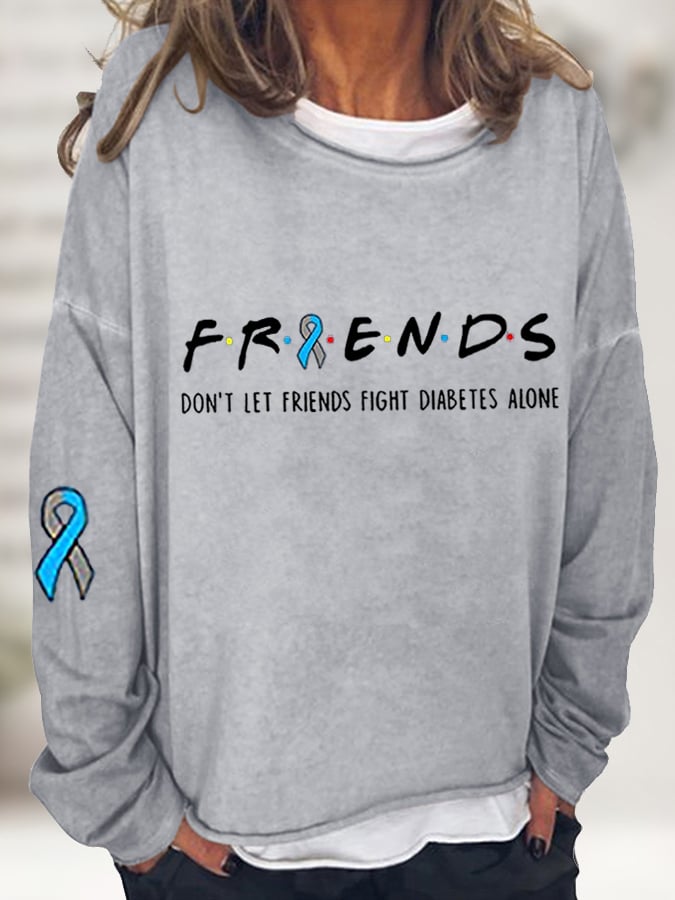 Women's Friends Don't Let Friends Fight Diabetes Alone Long-Sleeve T-Shirt